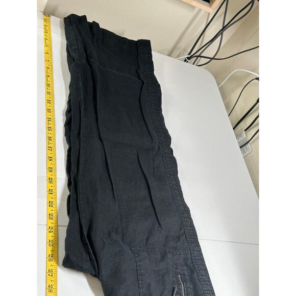 Athleta Pants Womens 8P Black Cabo Linen Wide Leg Pull On Casual Vacation Staple - Picture 9 of 9